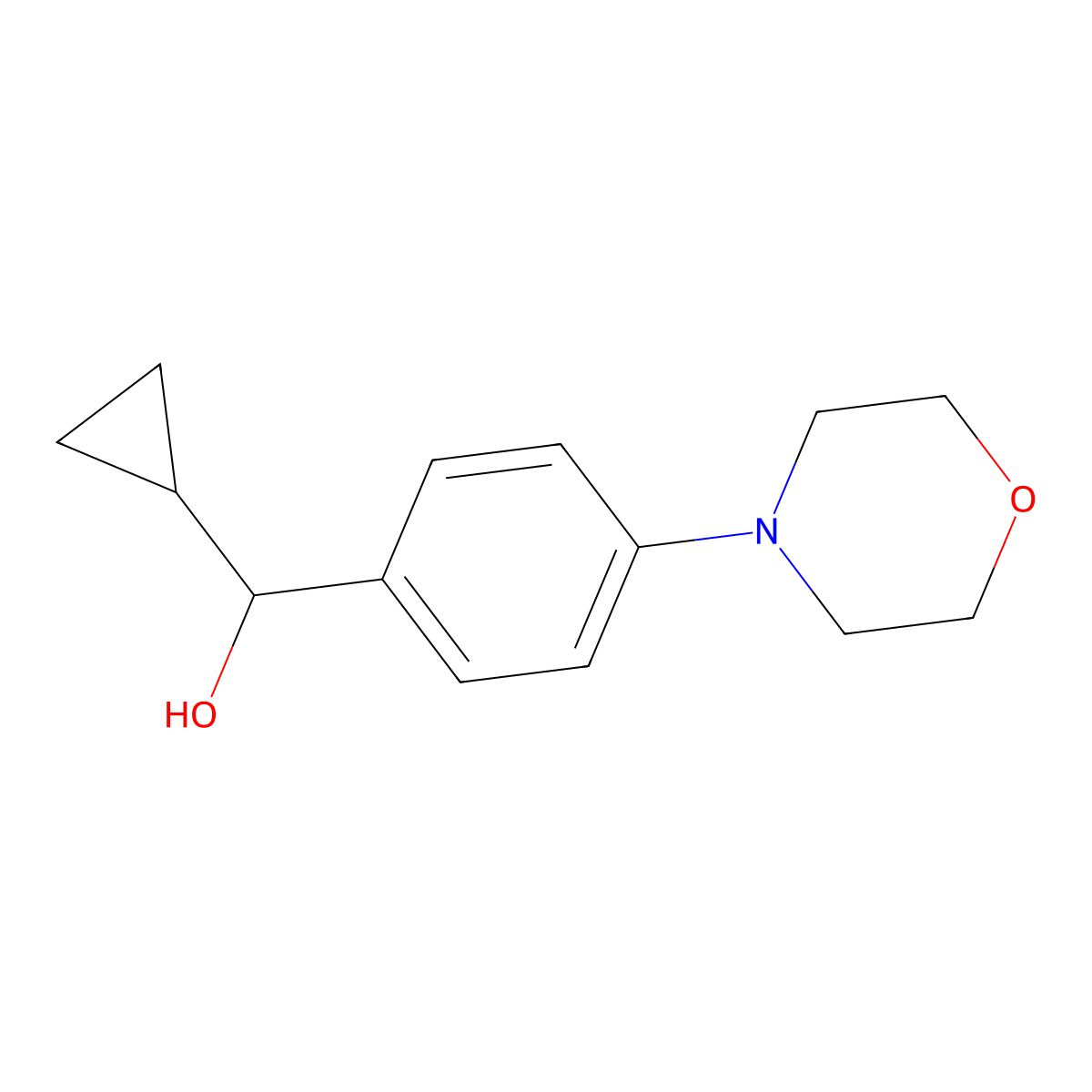 alpha-Cyclopropyl-4-(4-morpholinyl)benZenemethanol molecular structure, CAS 2352738-48-6