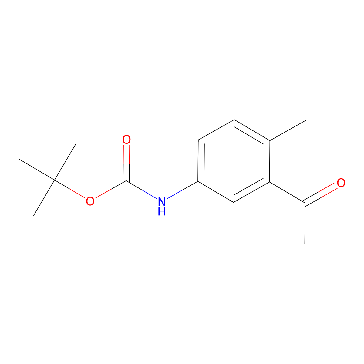 tert-butyl N-(3-acetyl-4-methylphenyl)carbamate molecular structure, CAS 2352772-71-3
