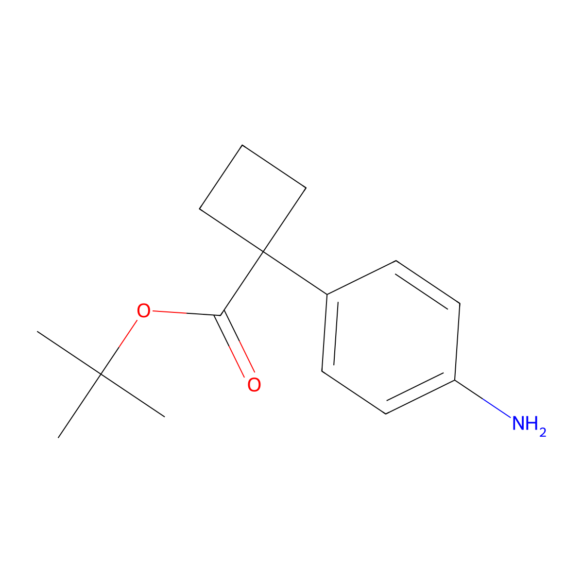 Tert-butyl 1-(4-aminophenyl)cyclobutane-1-carboxylate molecular structure, CAS 2352776-40-8