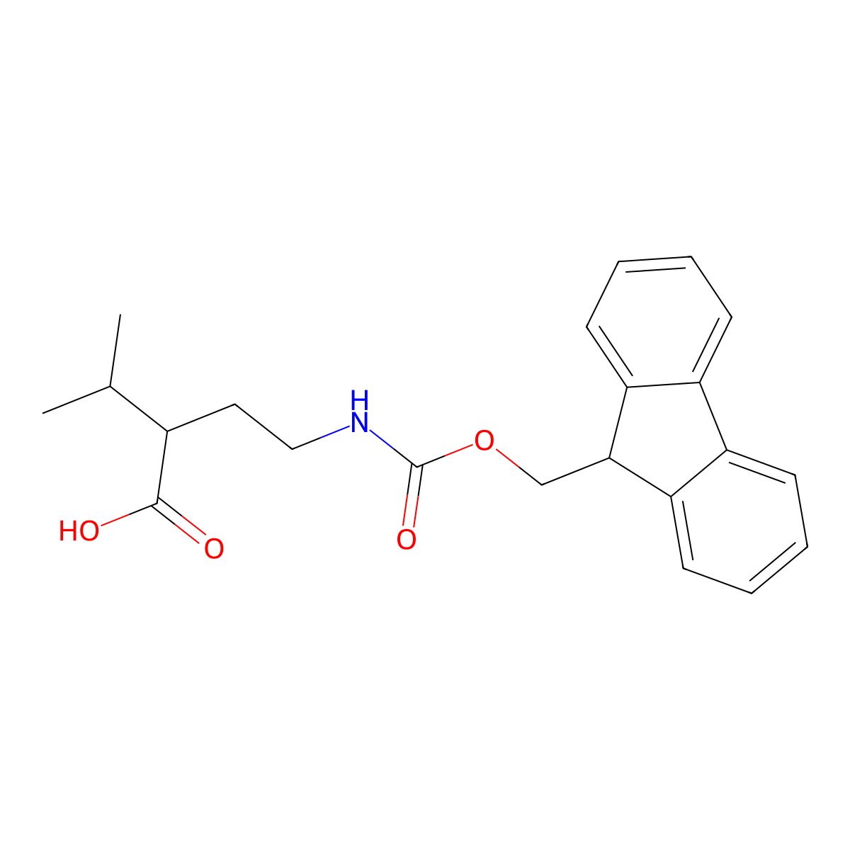 2-[2-({[(9H-fluoren-9-yl)methoxy]carbonyl}amino)ethyl]-3-methylbutanoic acid molecular structure, CAS 2352779-34-9