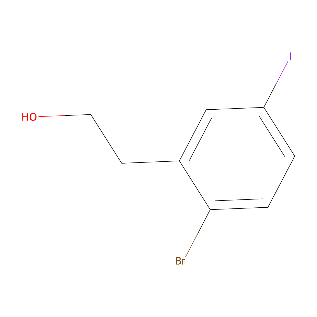 2-(2-Bromo-5-iodophenyl)ethanol molecular structure, CAS 2352779-84-9