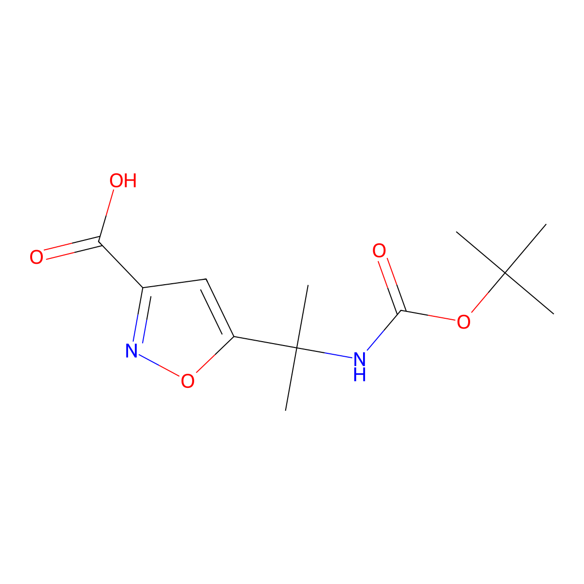5-(2-{[(Tert-butoxy)carbonyl]amino}propan-2-yl)-1,2-oxazole-3-carboxylicacid molecular structure, CAS 2352781-01-0