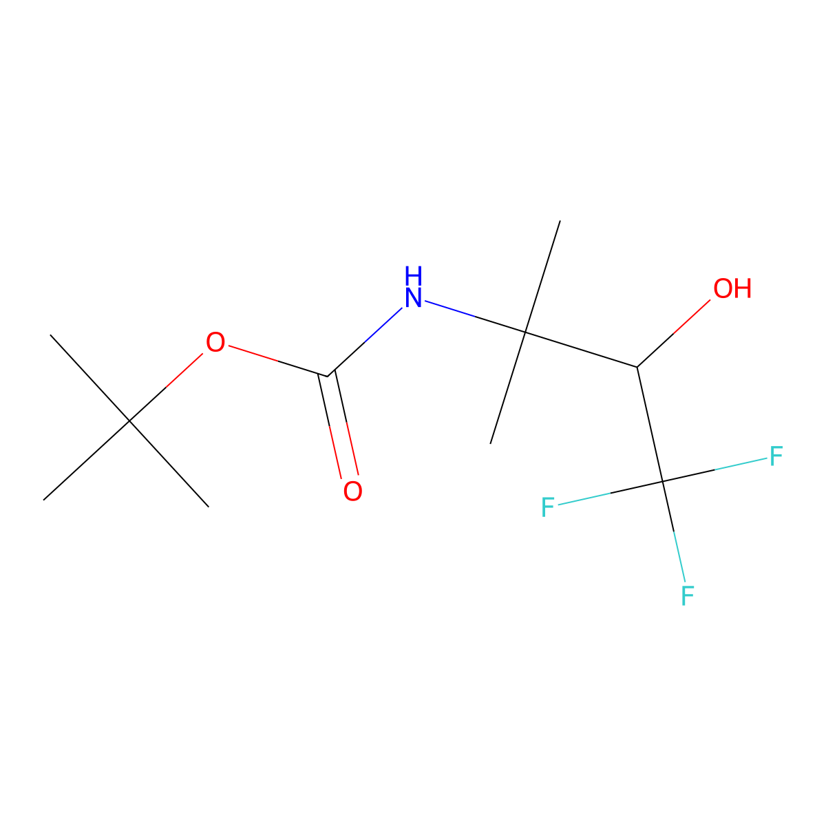 tert-butyl N-(4,4,4-trifluoro-3-hydroxy-2-methylbutan-2-yl)carbamate molecular structure, CAS 2352785-81-8