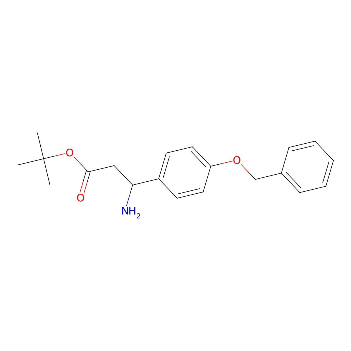 Tert-butyl 3-amino-3-[4-(benzyloxy)phenyl]propanoate molecular structure, CAS 2352787-27-8
