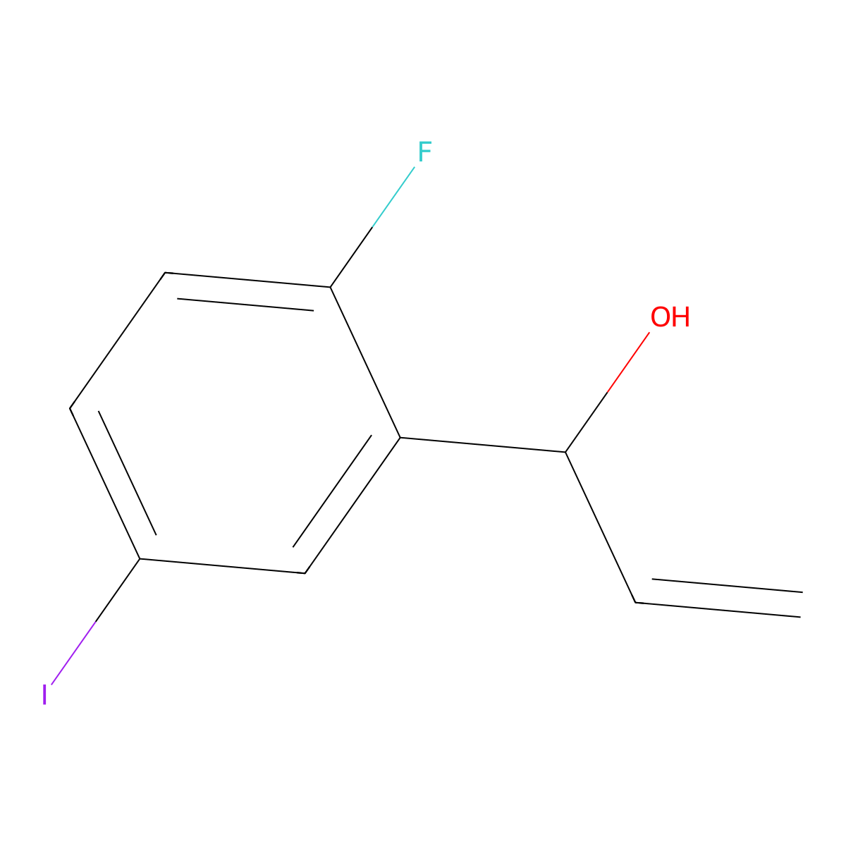 alpha-Ethenyl-2-fluoro-5-iodobenZenemethanol molecular structure, CAS 2352791-73-0