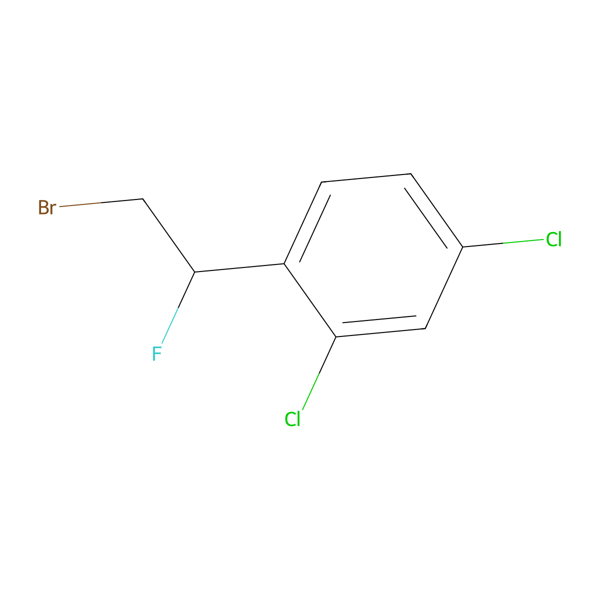 1-(2-Bromo-1-fluoroethyl)-2,4-dichlorobenzene molecular structure, CAS 2352793-49-6