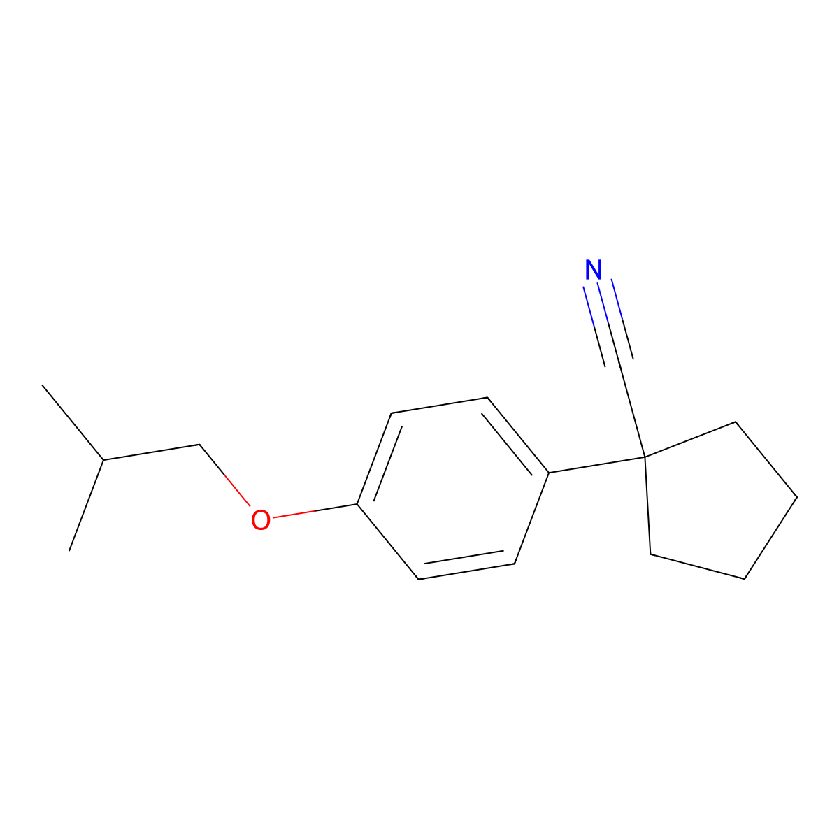 1-[4-(2-Methylpropoxy)phenyl]cyclopentane-1-carbonitrile molecular structure, CAS 23528-53-2