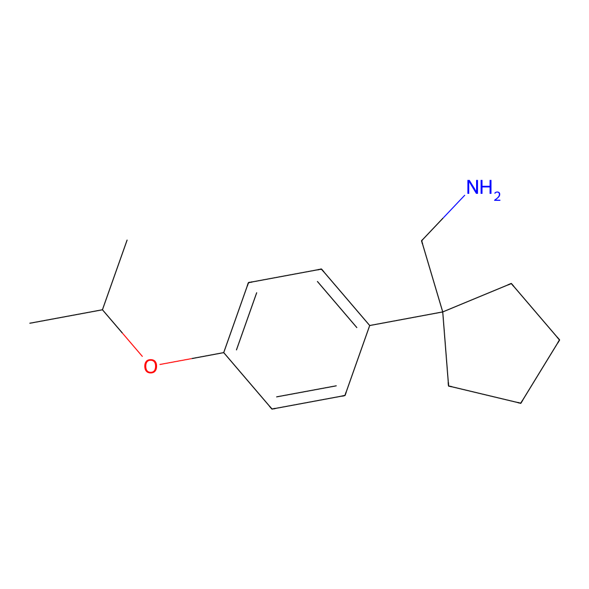 (1-(4-Isopropoxyphenyl)cyclopentyl)methanamine molecular structure, CAS 23528-57-6
