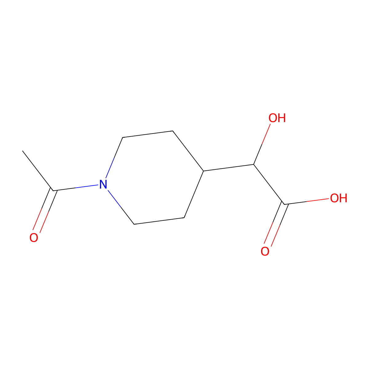 2-(1-Acetylpiperidin-4-yl)-2-hydroxyacetic acid molecular structure, CAS 2352809-80-2