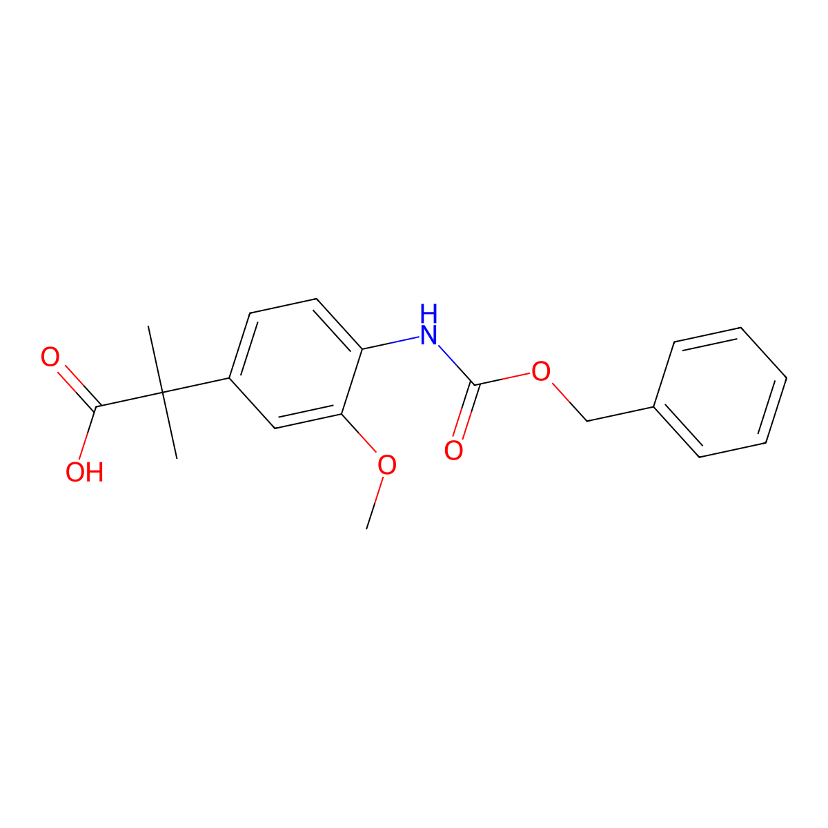 2-(4-{[(Benzyloxy)carbonyl]amino}-3-methoxyphenyl)-2-methylpropanoic acid molecular structure, CAS 2352819-75-9