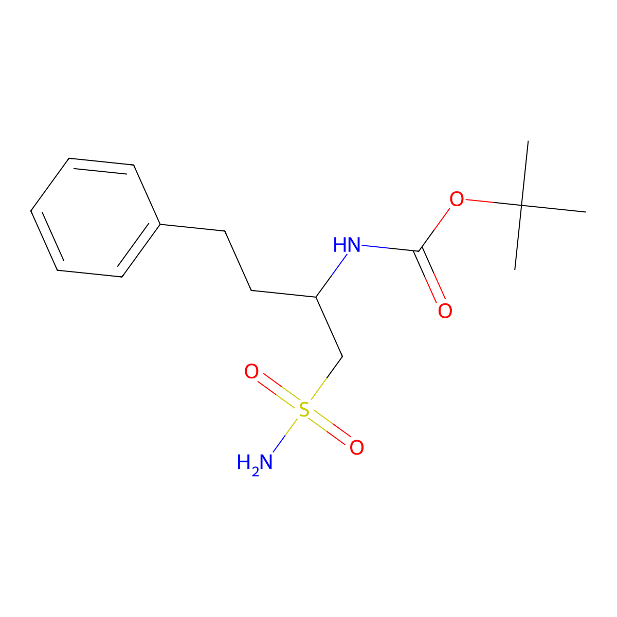 tert-butyl N-(4-phenyl-1-sulfamoylbutan-2-yl)carbamate molecular structure, CAS 2352819-91-9
