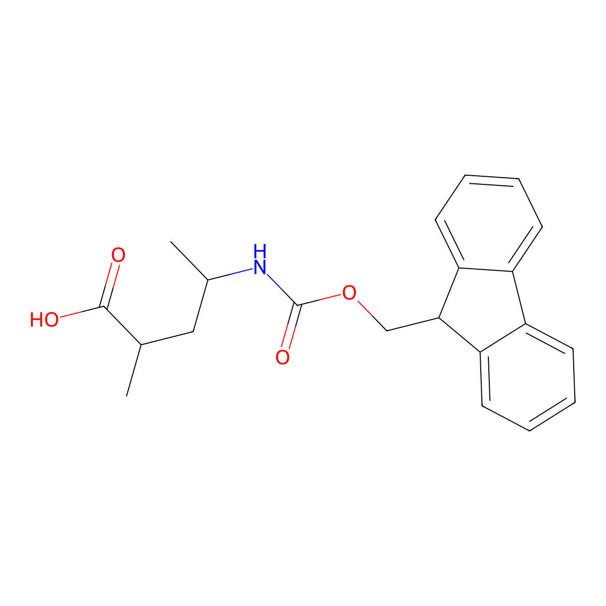 4-({[(9H-fluoren-9-yl)methoxy]carbonyl}amino)-2-methylpentanoic acid molecular structure, CAS 2352831-42-4