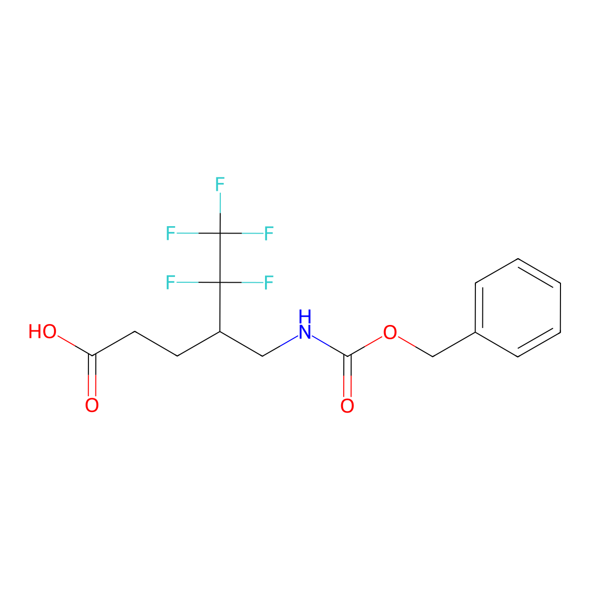 4-({[(Benzyloxy)carbonyl]amino}methyl)-5,5,6,6,6-pentafluorohexanoic acid molecular structure, CAS 2352838-83-4