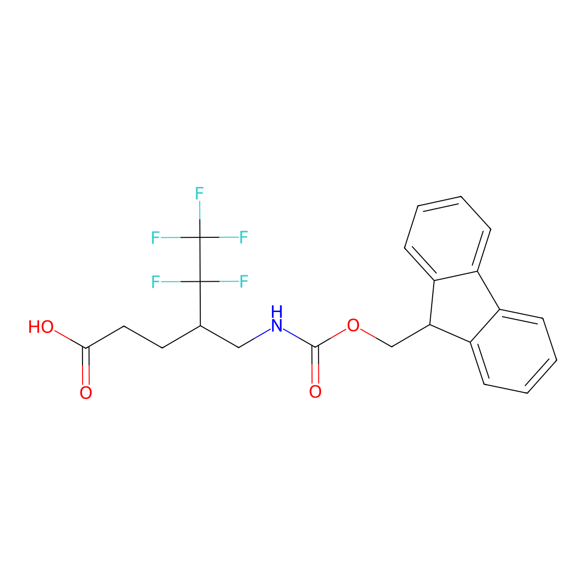 4-[({[(9H-fluoren-9-yl)methoxy]carbonyl}amino)methyl]-5,5,6,6,6-pentafluorohexanoic acid molecular structure, CAS 2352839-04-2