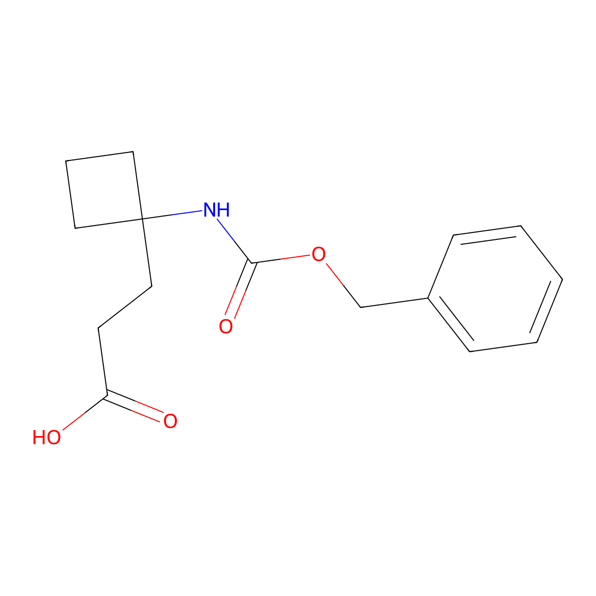 3-(1-{[(Benzyloxy)carbonyl]amino}cyclobutyl)propanoic acid molecular structure, CAS 2352840-32-3