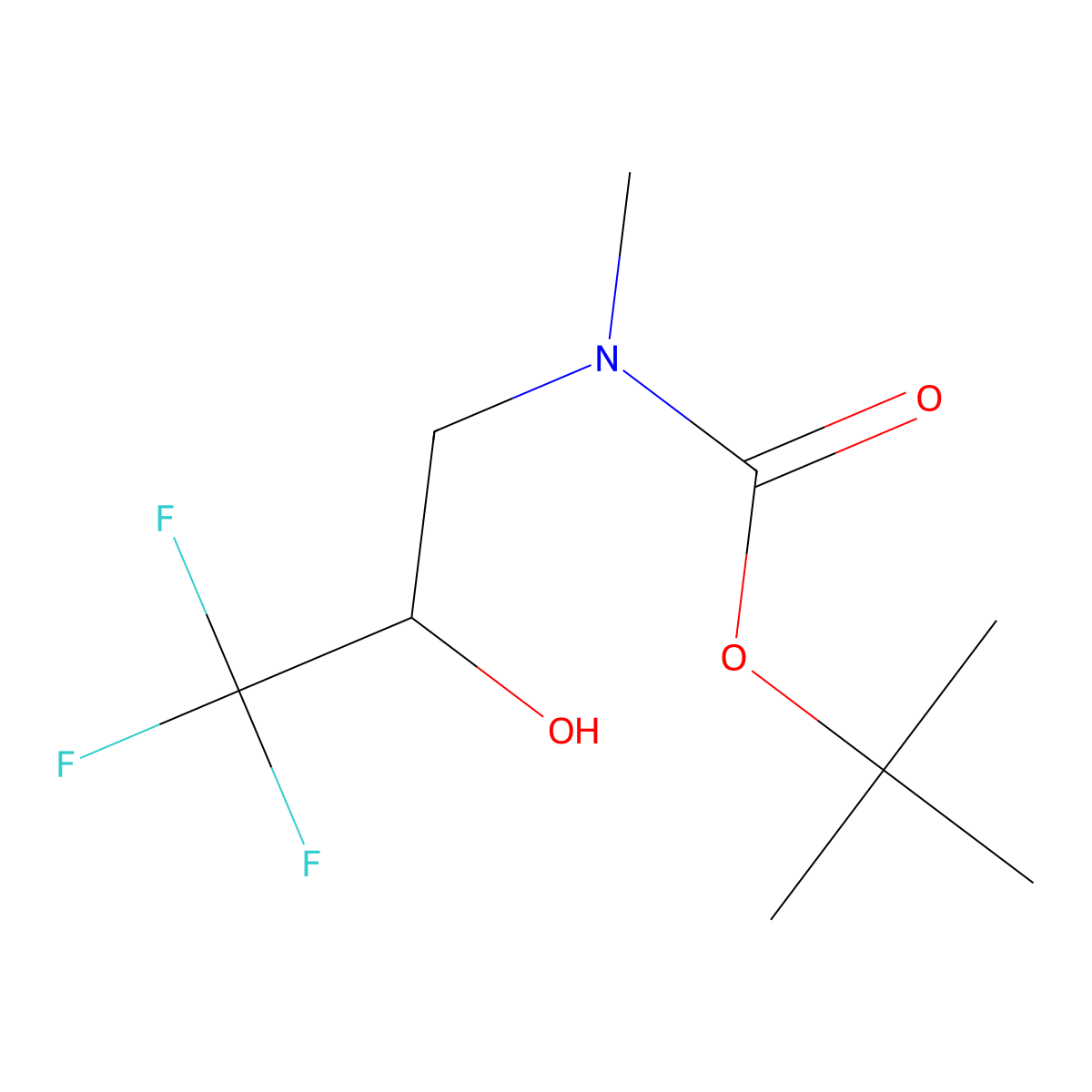 tert-butyl N-methyl-N-(3,3,3-trifluoro-2-hydroxypropyl)carbamate molecular structure, CAS 2352857-36-2