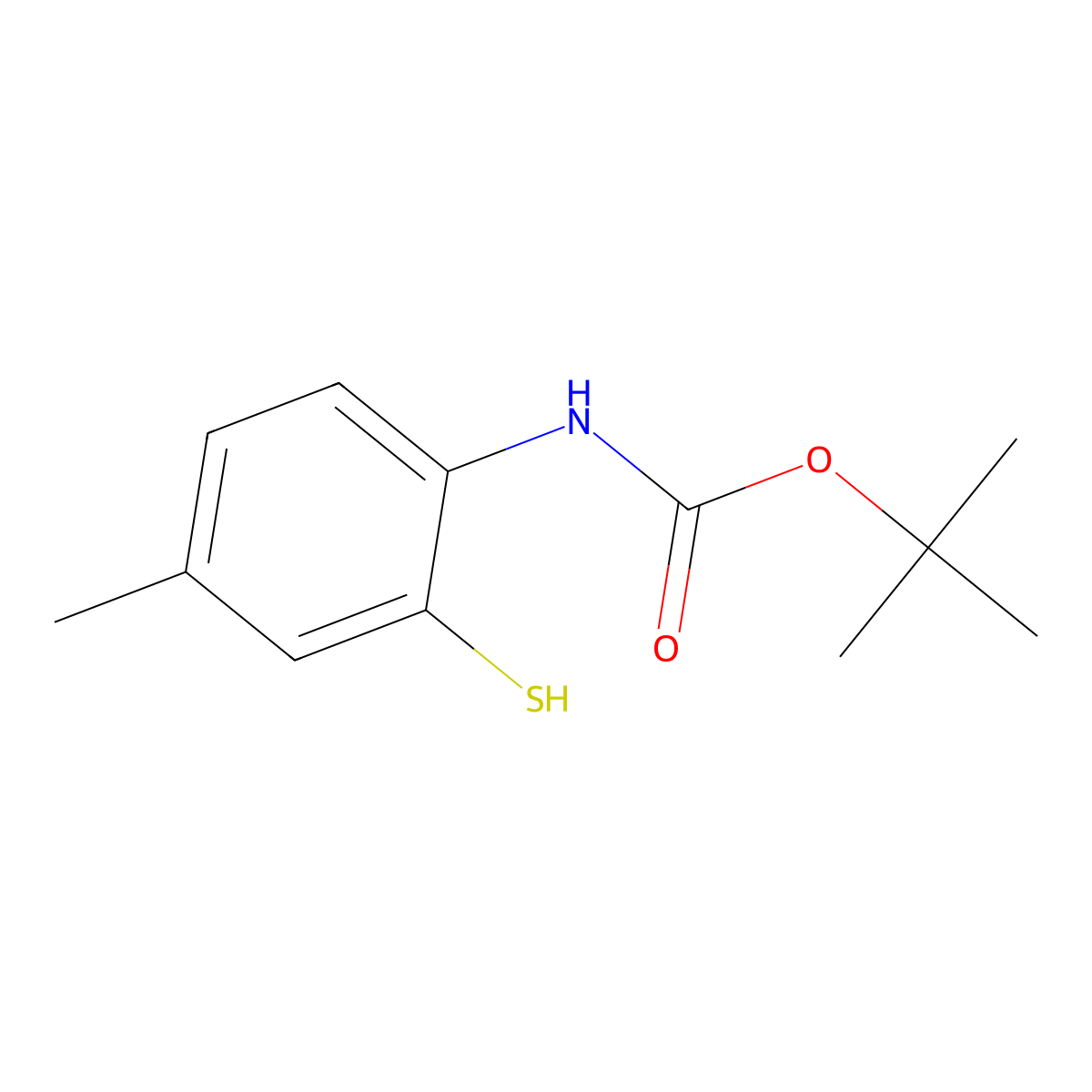 tert-butyl N-(4-methyl-2-sulfanylphenyl)carbamate molecular structure, CAS 2352868-29-0