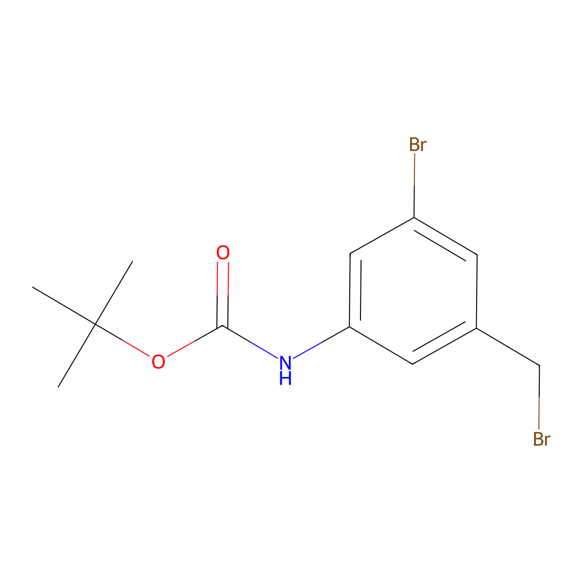 tert-butyl N-[3-bromo-5-(bromomethyl)phenyl]carbamate molecular structure, CAS 2352887-18-2