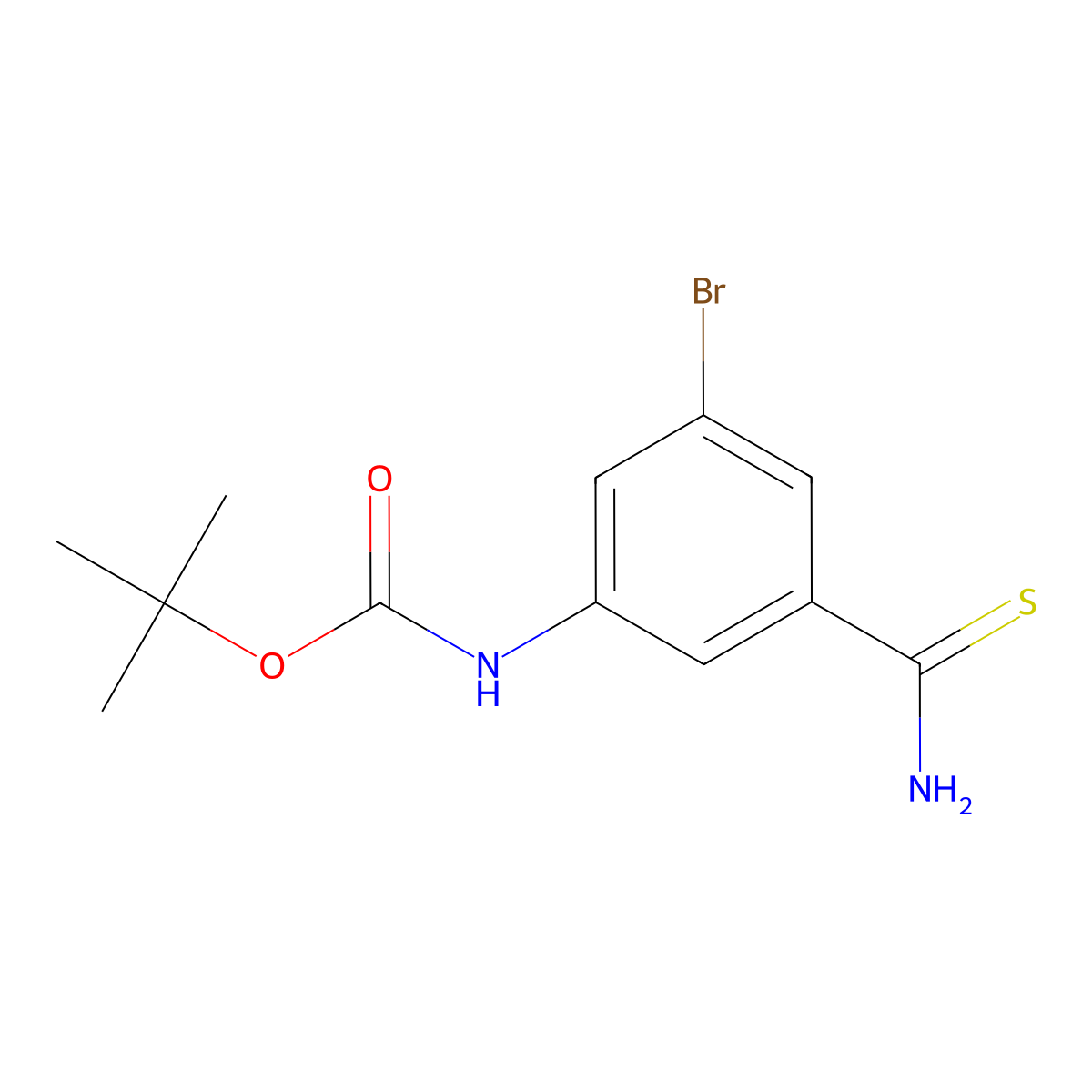 tert-butyl N-(3-bromo-5-carbamothioylphenyl)carbamate molecular structure, CAS 2352890-09-4