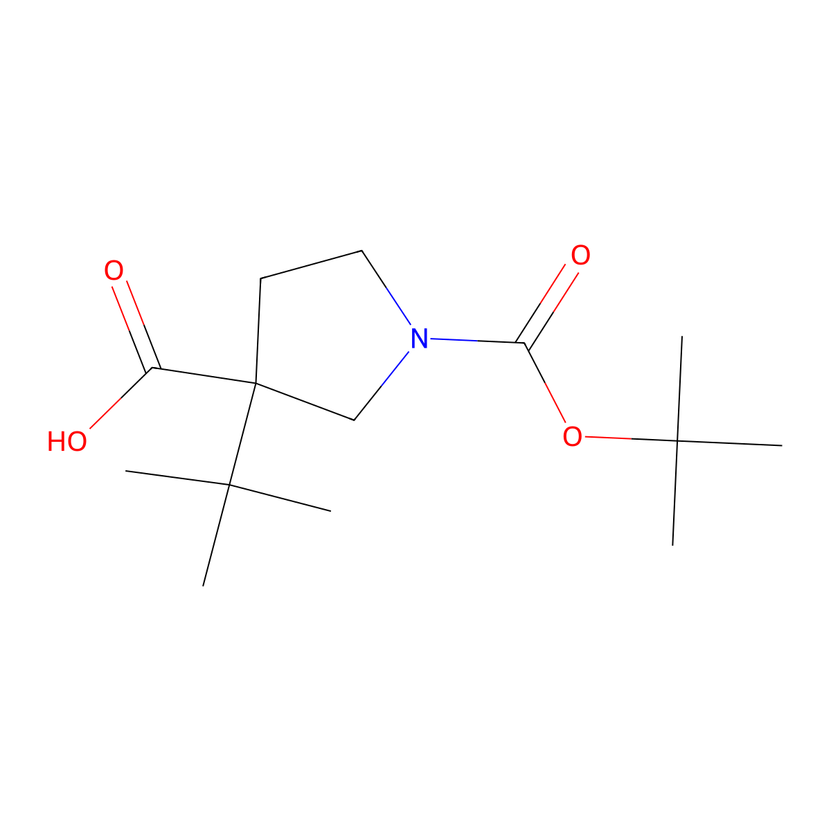 1-[(Tert-butoxy)carbonyl]-3-tert-butylpyrrolidine-3-carboxylicacid molecular structure, CAS 2352899-11-5