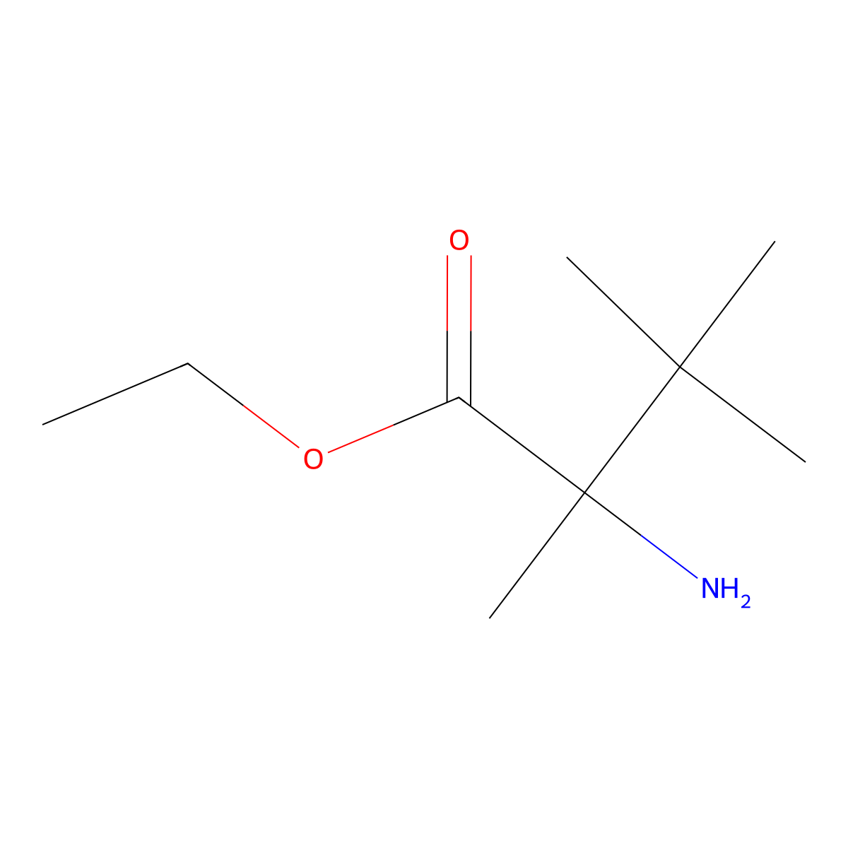 Ethyl 2-amino-2,3,3-trimethylbutanoate molecular structure, CAS 2352899-98-8
