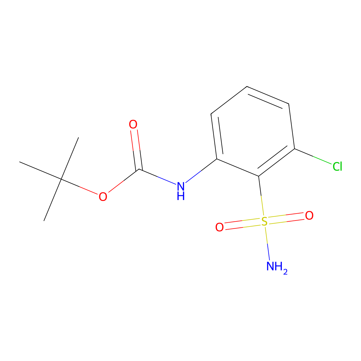 tert-butyl N-(3-chloro-2-sulfamoylphenyl)carbamate molecular structure, CAS 2352905-77-0