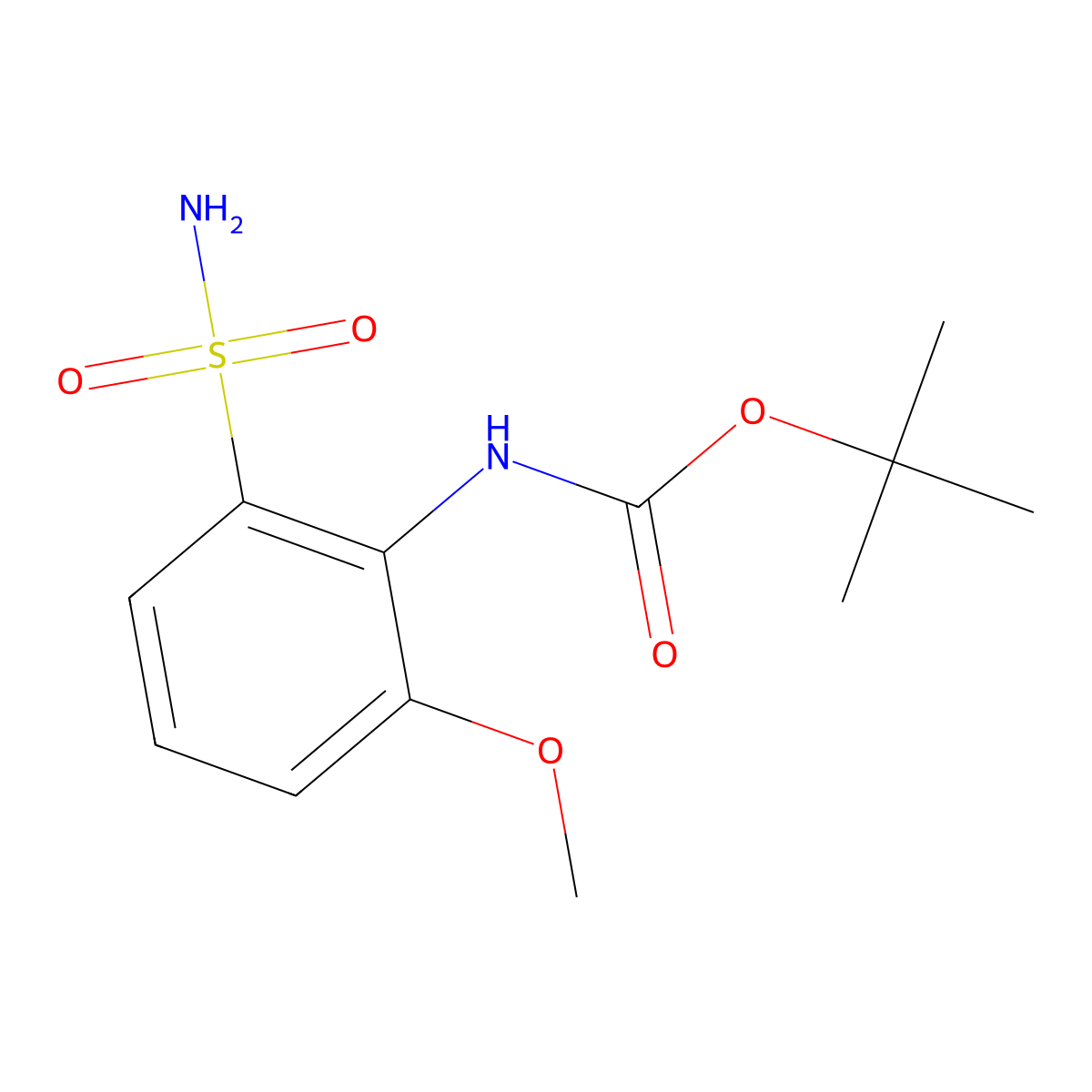 tert-butyl N-(2-methoxy-6-sulfamoylphenyl)carbamate molecular structure, CAS 2352906-04-6