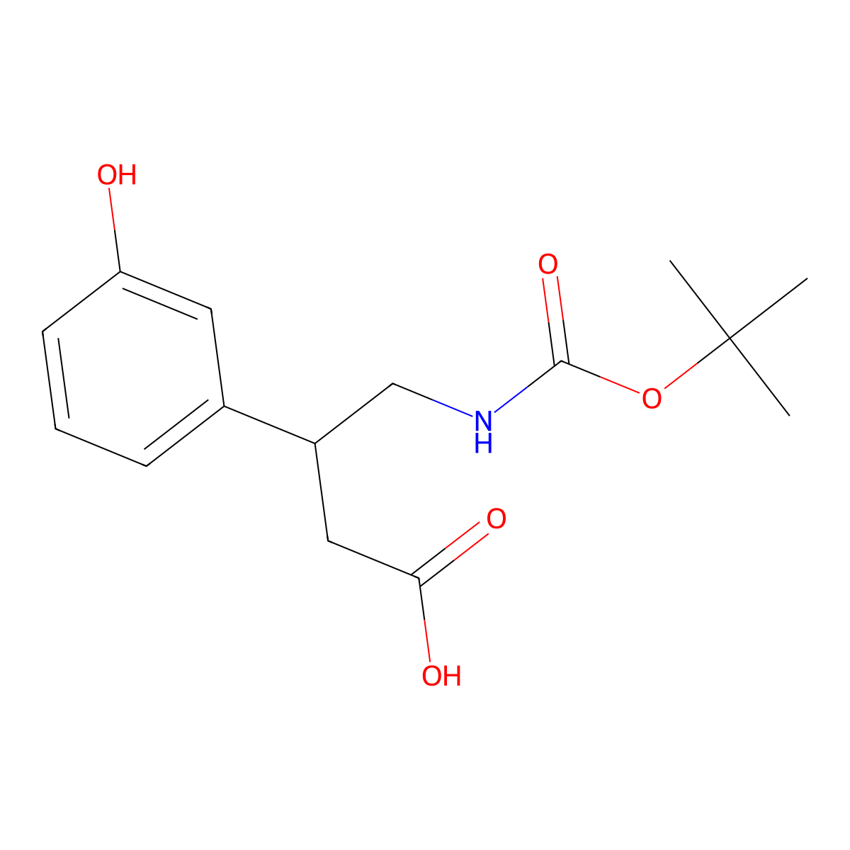 4-{[(Tert-butoxy)carbonyl]amino}-3-(3-hydroxyphenyl)butanoic acid molecular structure, CAS 2352906-83-1