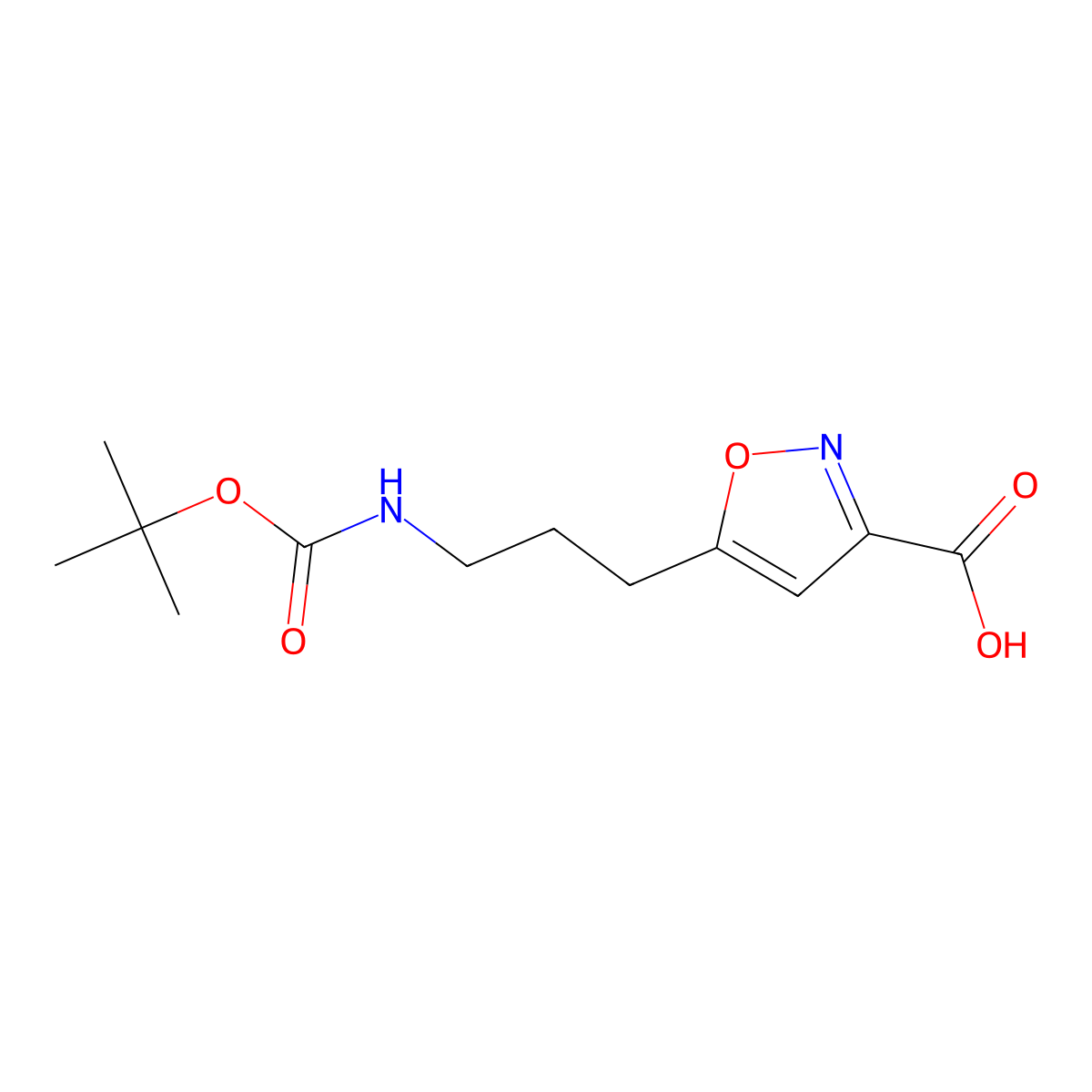 5-(3-{[(Tert-butoxy)carbonyl]amino}propyl)-1,2-oxazole-3-carboxylicacid molecular structure, CAS 2352908-37-1