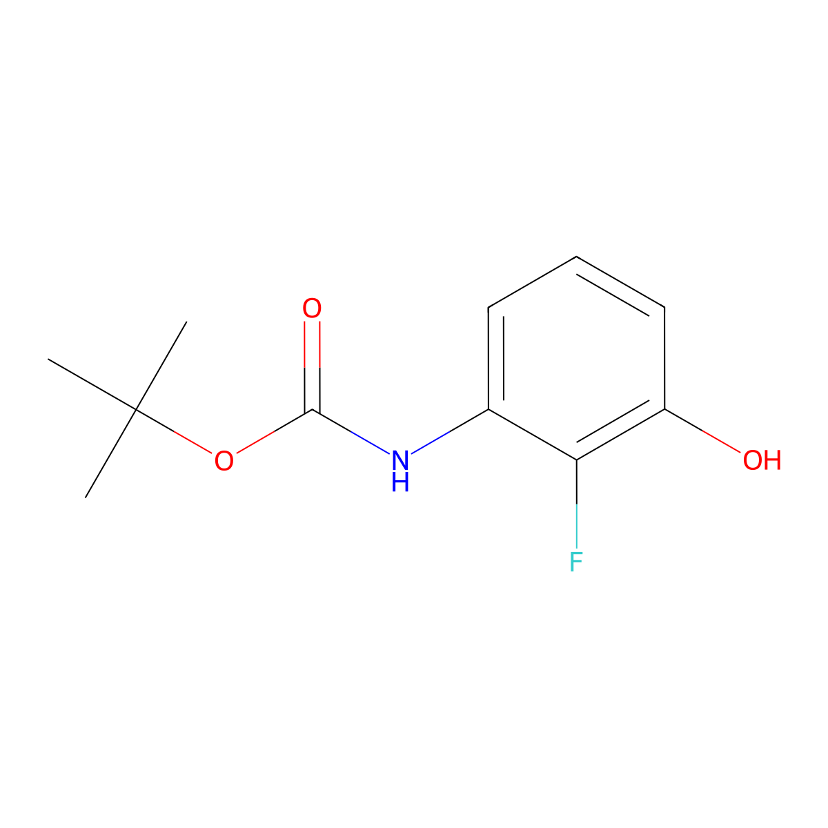 tert-butyl N-(2-fluoro-3-hydroxyphenyl)carbamate molecular structure, CAS 2352912-06-0