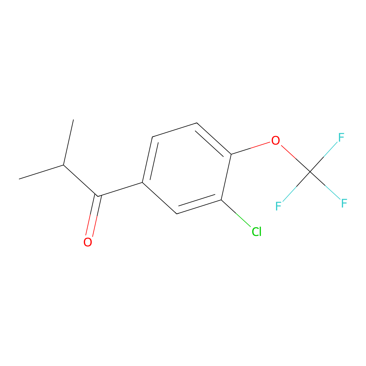 1-[3-Chloro-4-(trifluoromethoxy)phenyl]-2-methyl-1-propanone molecular structure, CAS 2352919-90-3