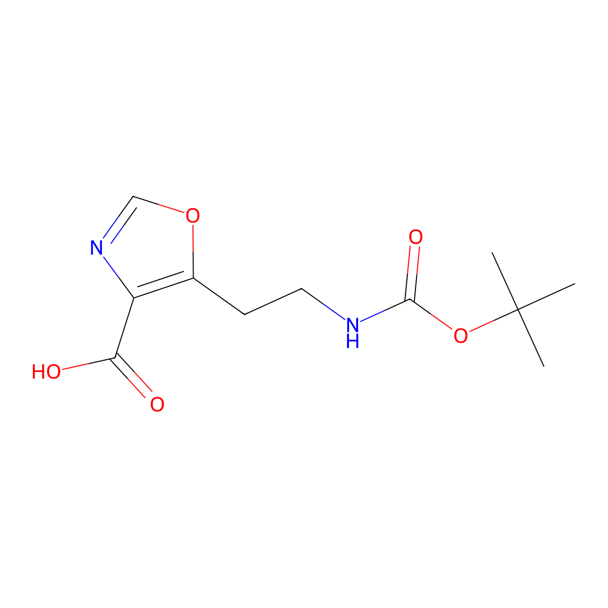 5-(2-{[(Tert-butoxy)carbonyl]amino}ethyl)-1,3-oxazole-4-carboxylic acid molecular structure, CAS 2352952-00-0