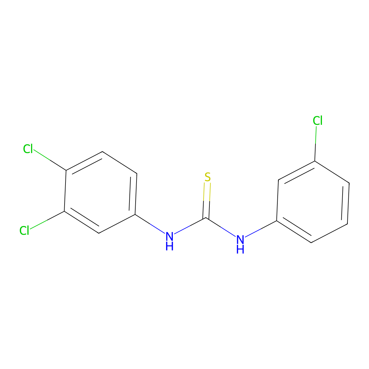 1-(3-Chlorophenyl)-3-(3,4-dichlorophenyl)thiourea molecular structure, CAS 2353-25-5