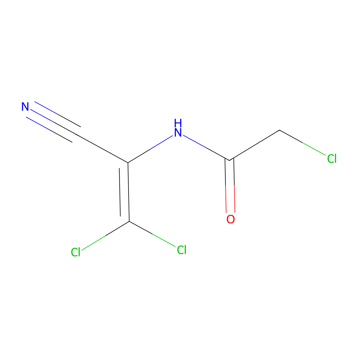 Acetamide, 2-chloro-N-(2,2-dichloro-1-cyanoethenyl)- molecular structure, CAS 23530-19-0