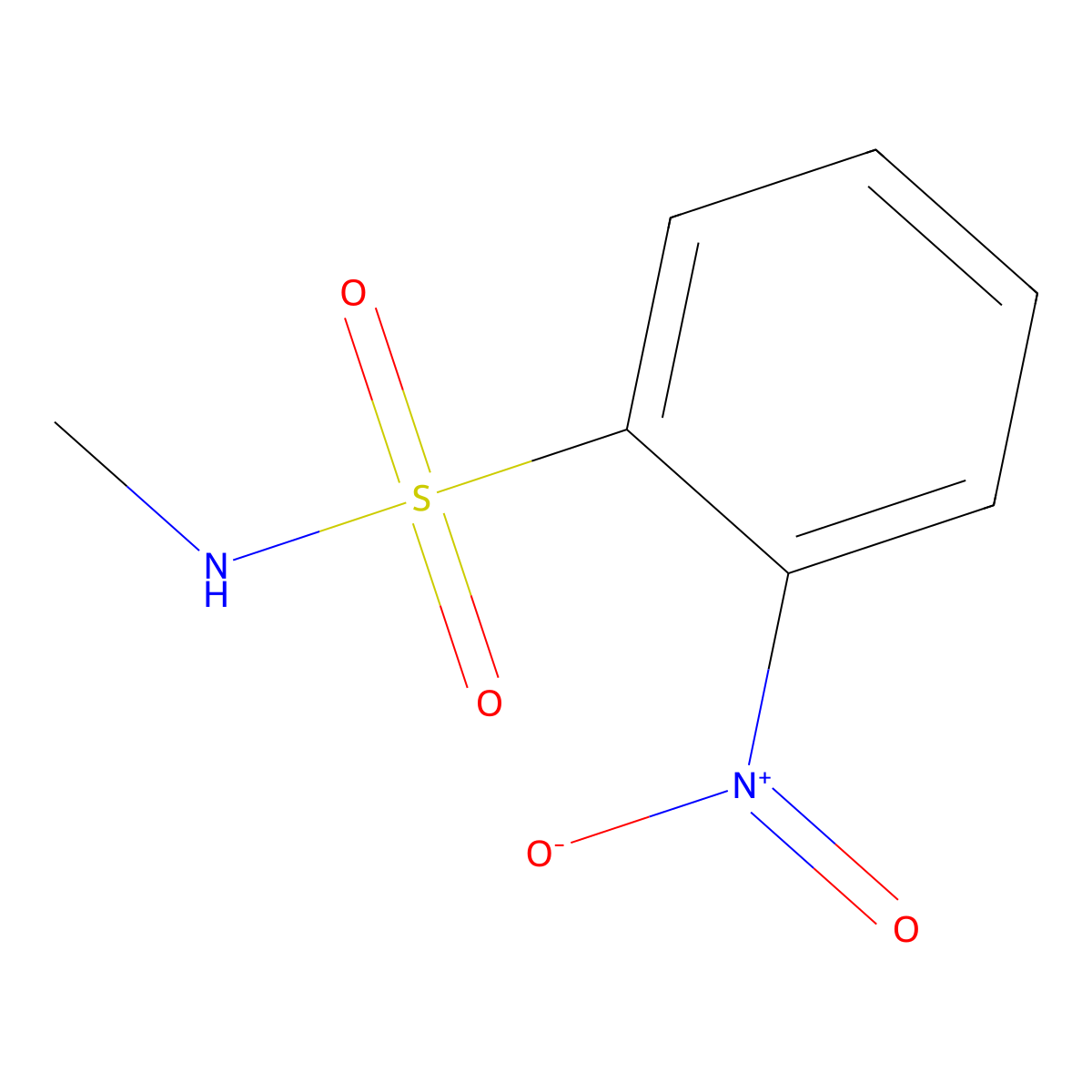N-methyl-2-nitrobenzene-1-sulfonamide molecular structure, CAS 23530-40-7