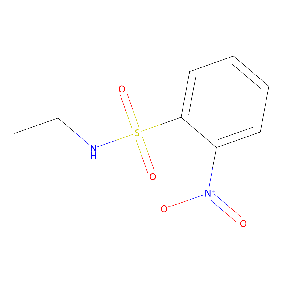 N-ethyl-2-nitrobenzene-1-sulfonamide molecular structure, CAS 23530-41-8