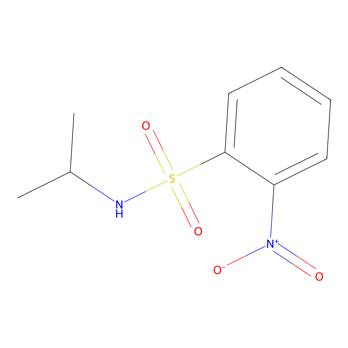 N-isopropyl-2-nitrobenzenesulfonamide molecular structure, CAS 23530-42-9