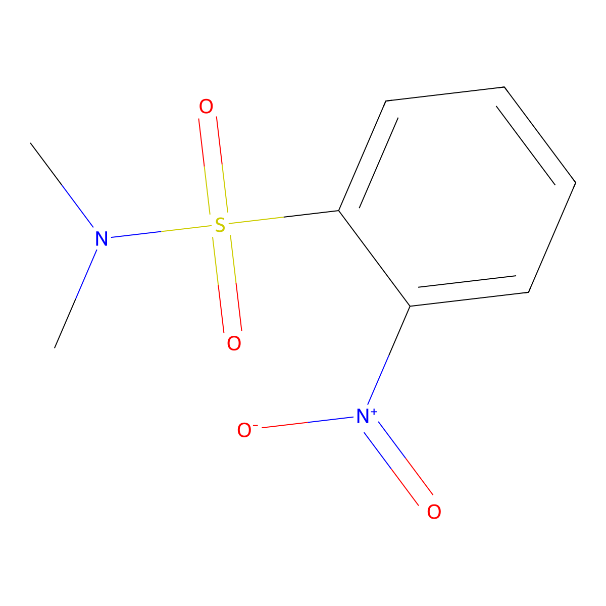 N,N-dimethyl-2-nitrobenzenesulfonamide molecular structure, CAS 23530-43-0
