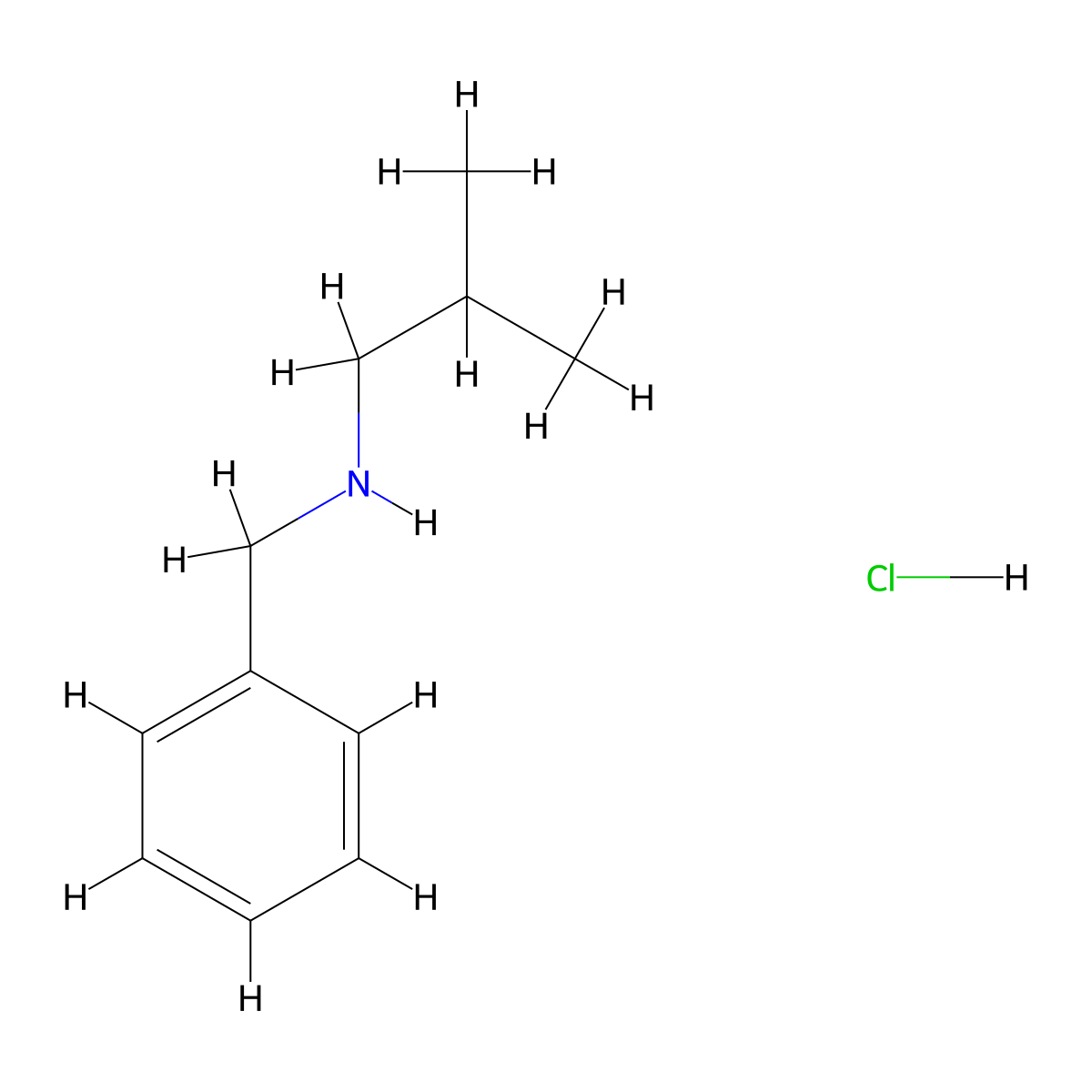 N-Benzyl-2-methylpropan-1-amine--hydrogen chloride (1/1) molecular structure, CAS 23530-81-6