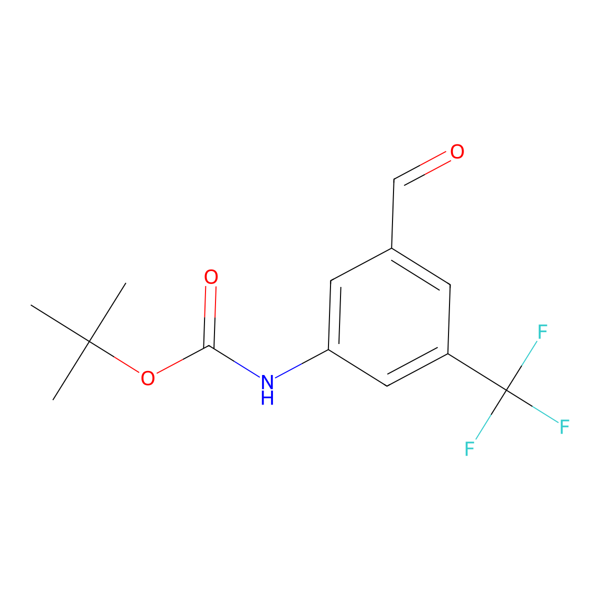 tert-Butyl (3-formyl-5-(trifluoromethyl)phenyl)carbamate molecular structure, CAS 2353002-85-2