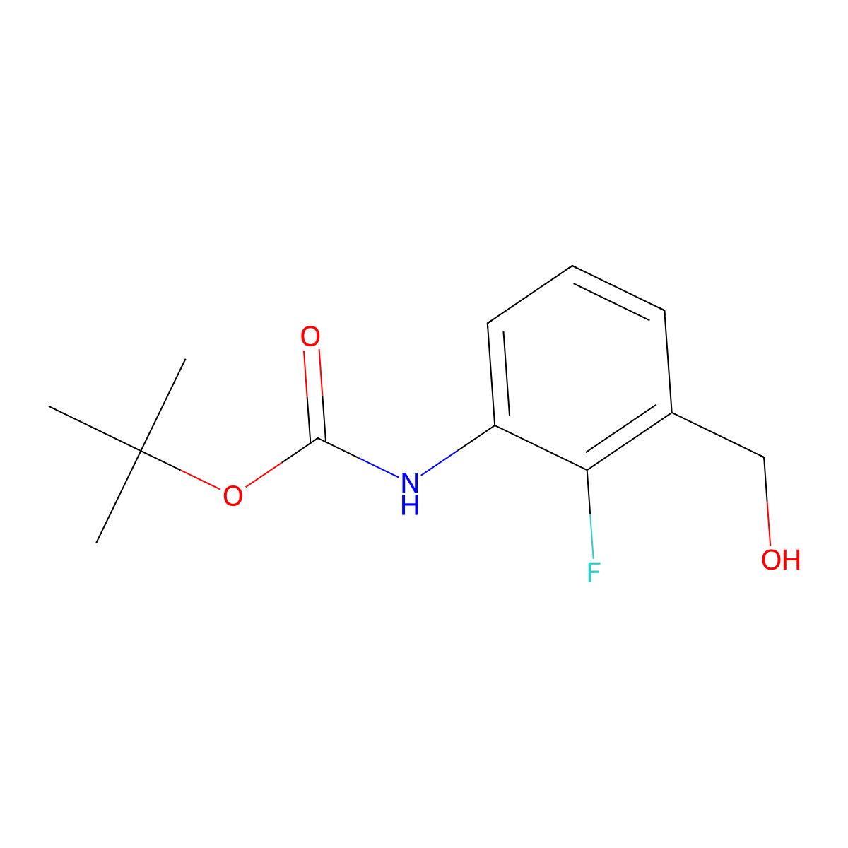 tert-butylN-[2-fluoro-3-(hydroxymethyl)phenyl]carbamate molecular structure, CAS 2353003-04-8