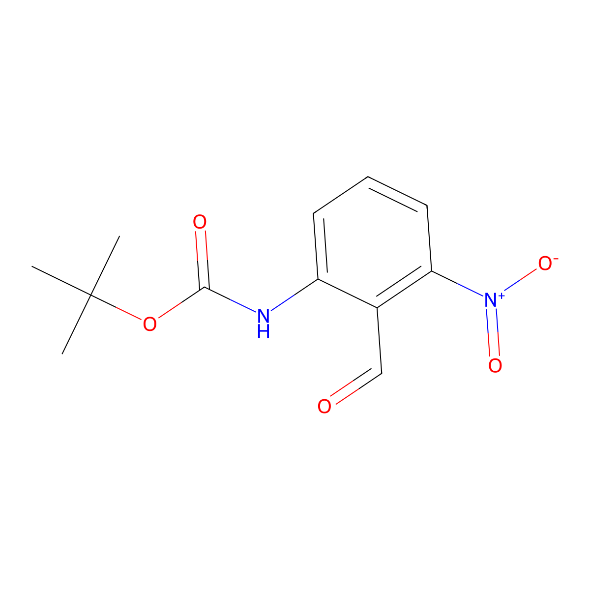 tert-butyl N-(2-formyl-3-nitrophenyl)carbamate molecular structure, CAS 2353003-06-0