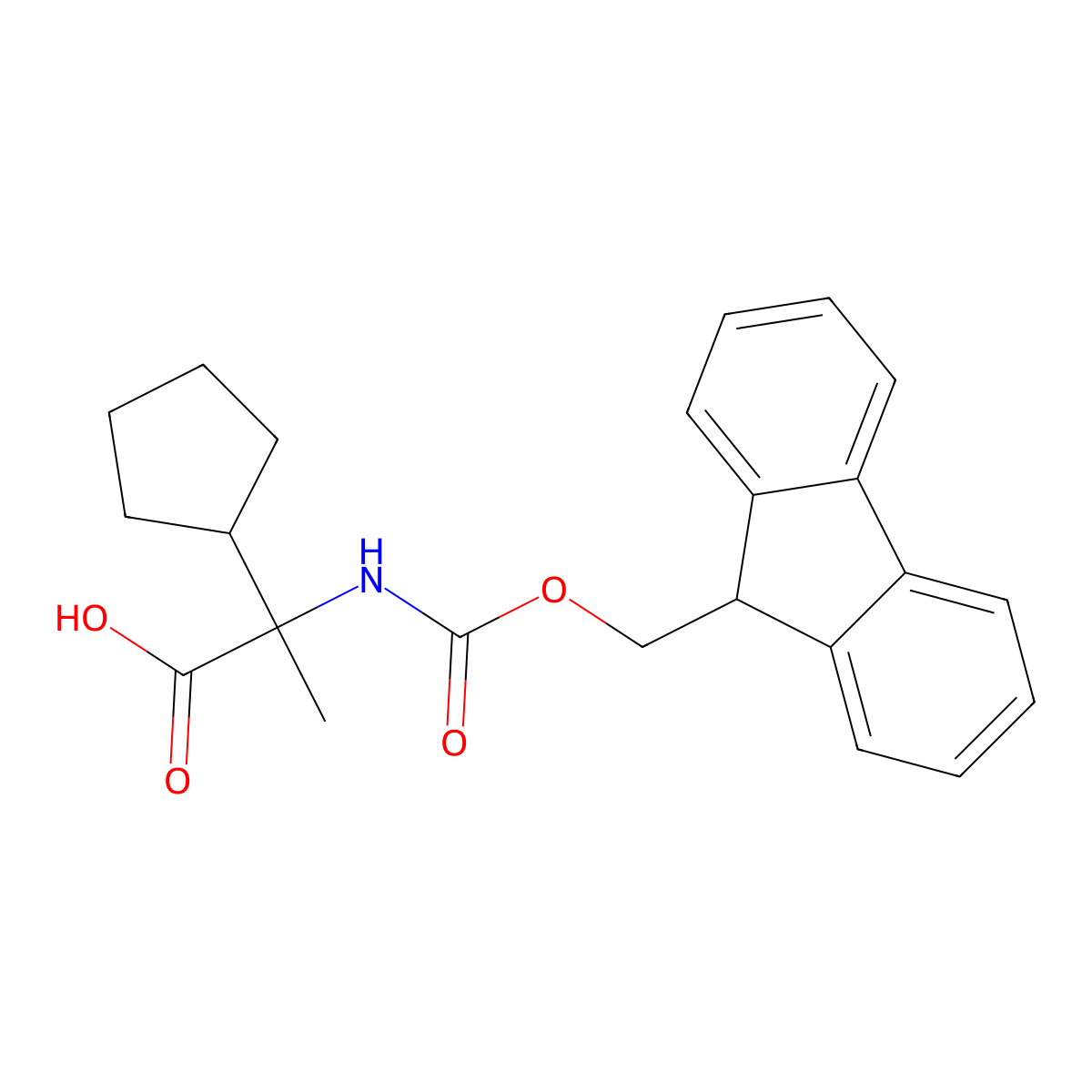 2-cyclopentyl-2-({[(9H-fluoren-9-yl)methoxy]carbonyl}amino)propanoic acid molecular structure, CAS 2353006-56-9