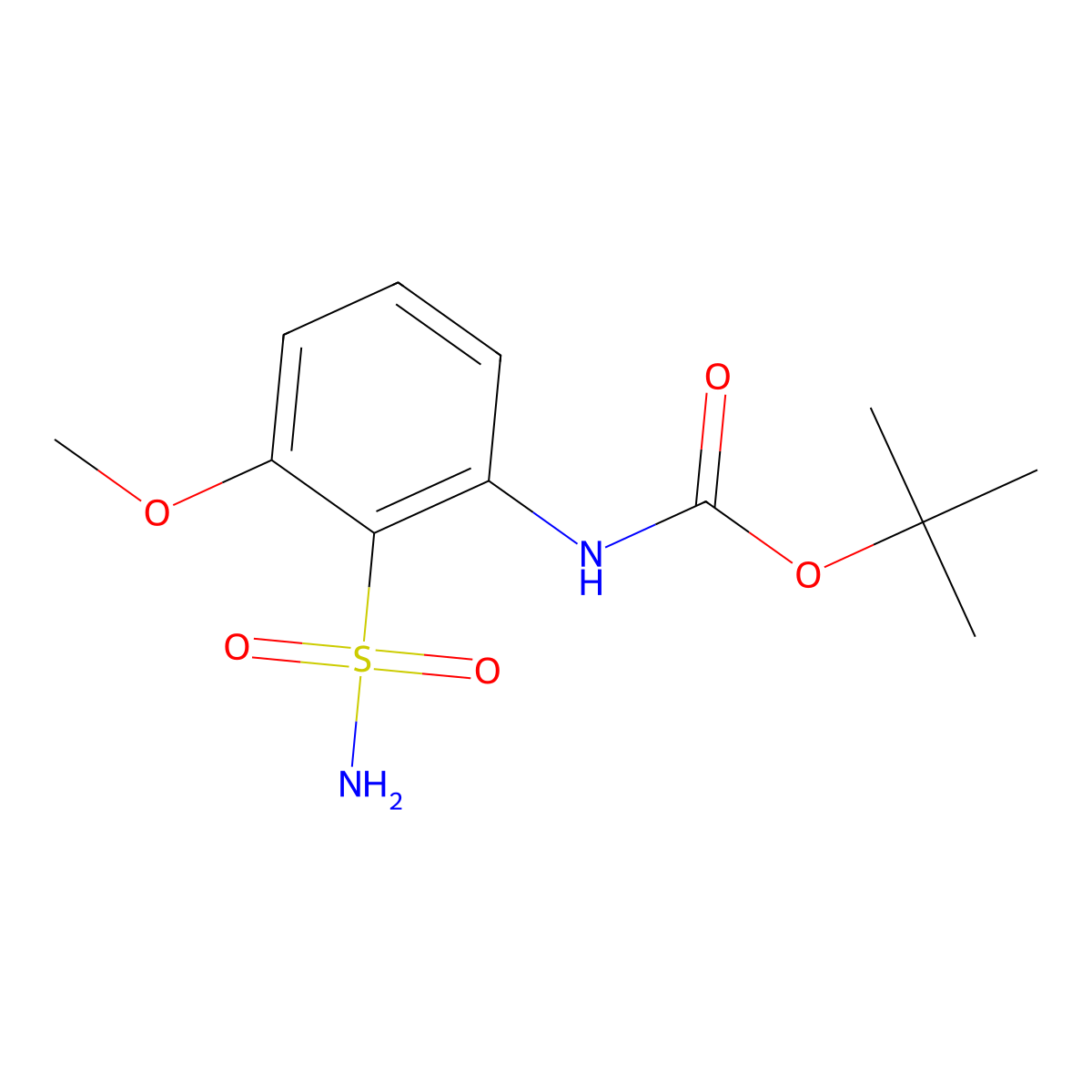 tert-butyl N-(3-methoxy-2-sulfamoylphenyl)carbamate molecular structure, CAS 2353019-87-9
