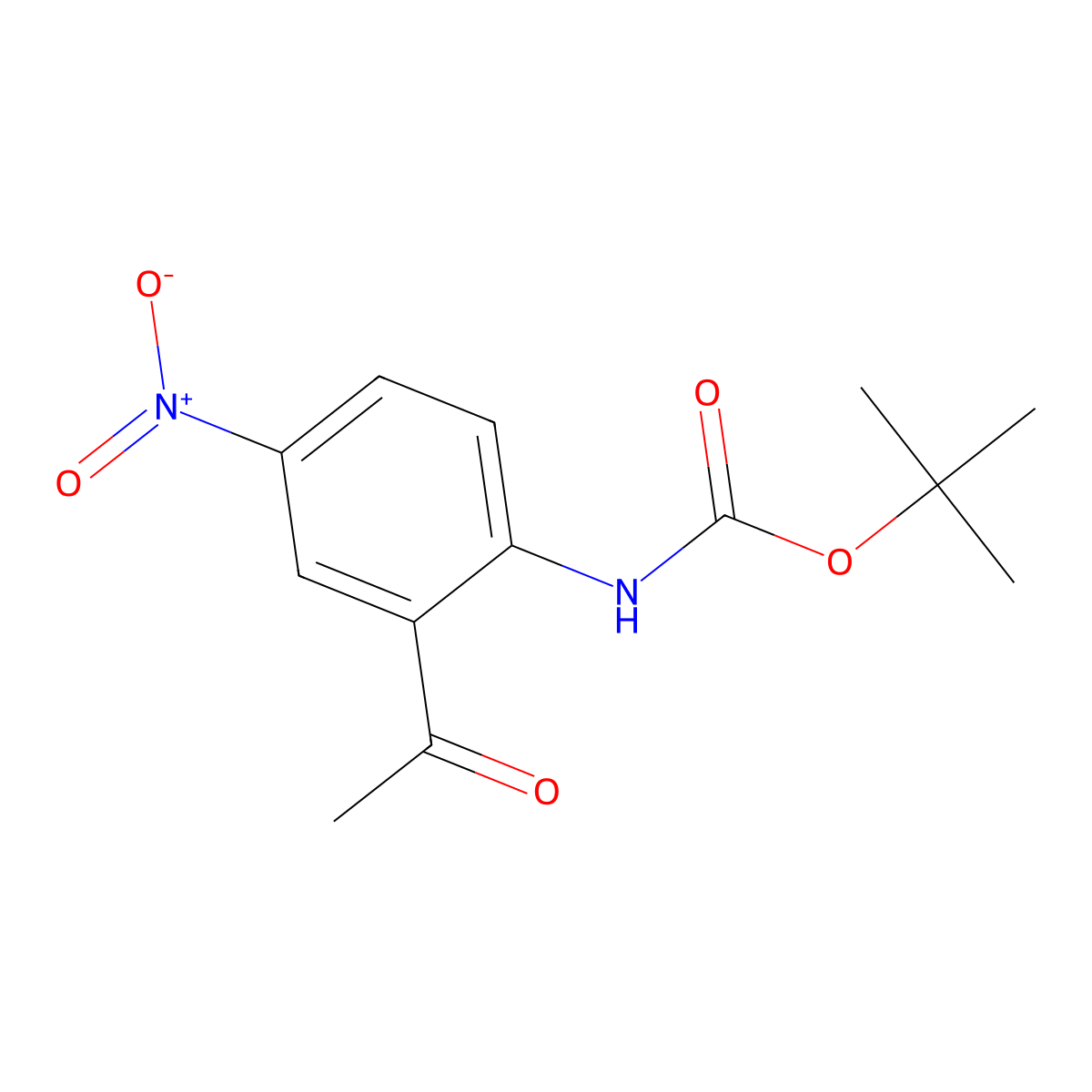 tert-butyl N-(2-acetyl-4-nitrophenyl)carbamate molecular structure, CAS 2353022-28-1