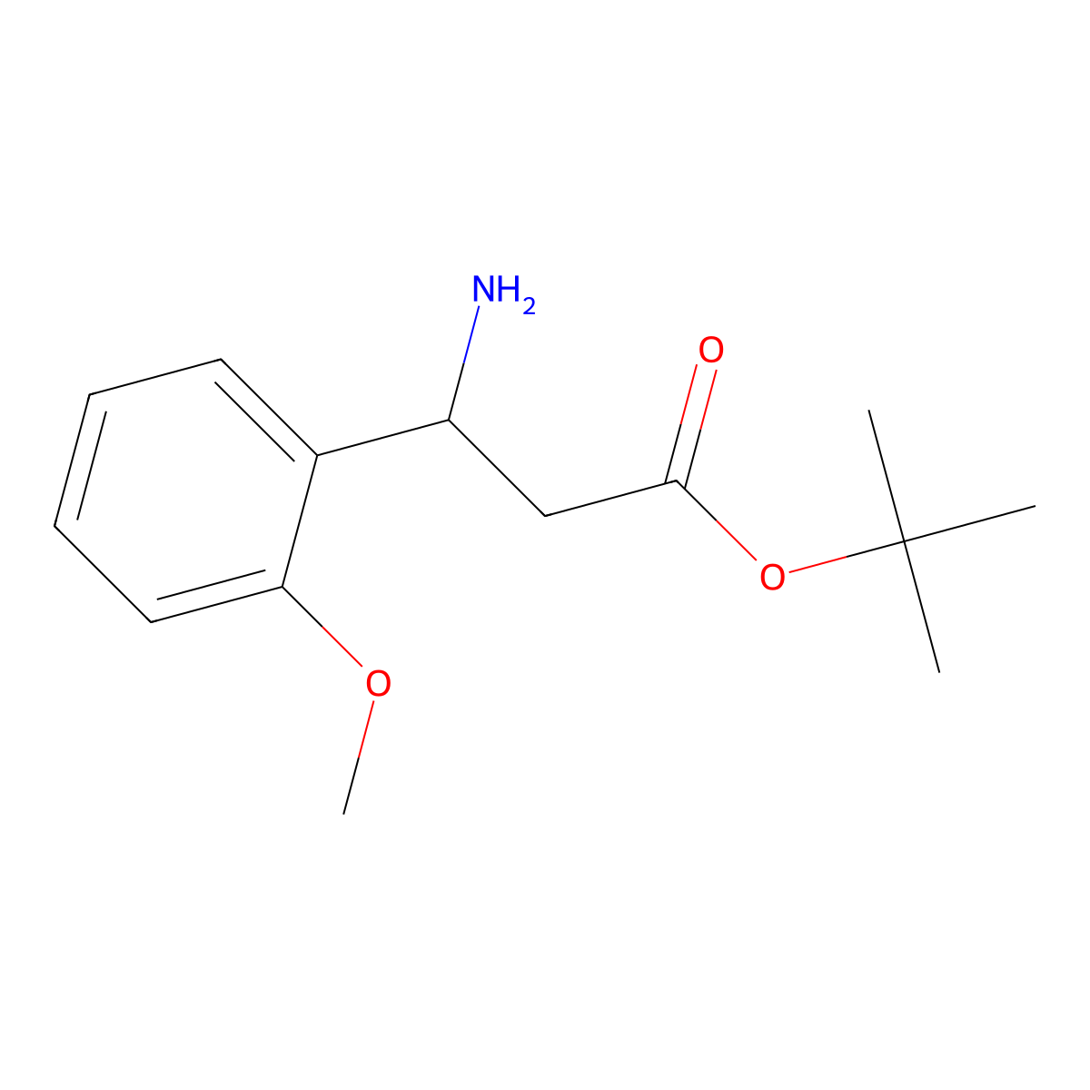 Tert-butyl 3-amino-3-(2-methoxyphenyl)propanoate molecular structure, CAS 2353040-96-5