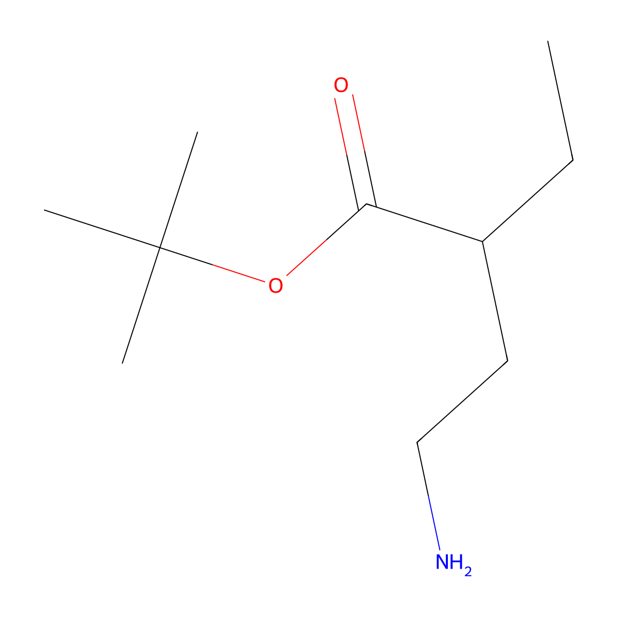Tert-butyl 4-amino-2-ethylbutanoate molecular structure, CAS 2353046-15-6
