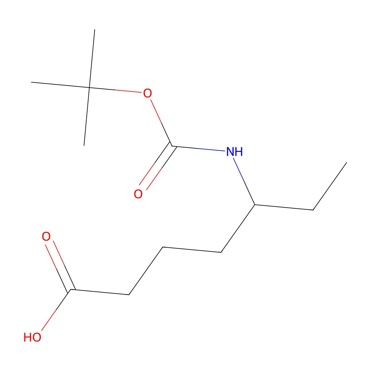 5-{[(Tert-butoxy)carbonyl]amino}heptanoicacid molecular structure, CAS 2353048-71-0