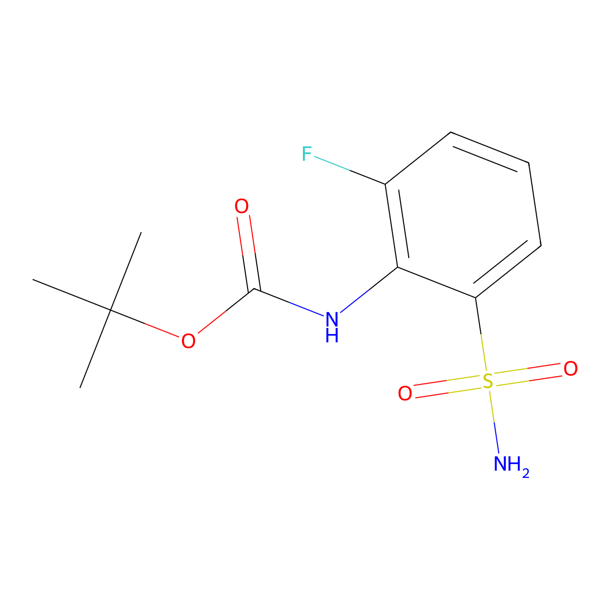 tert-butyl N-(2-fluoro-6-sulfamoylphenyl)carbamate molecular structure, CAS 2353057-27-7