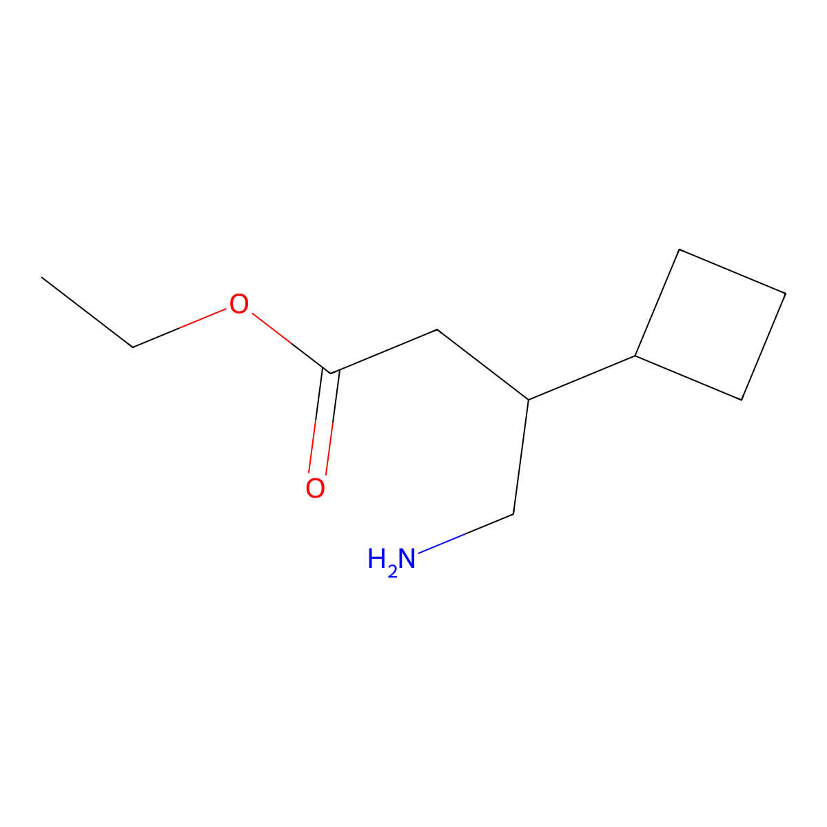 Ethyl 4-amino-3-cyclobutylbutanoate molecular structure, CAS 2353078-00-7